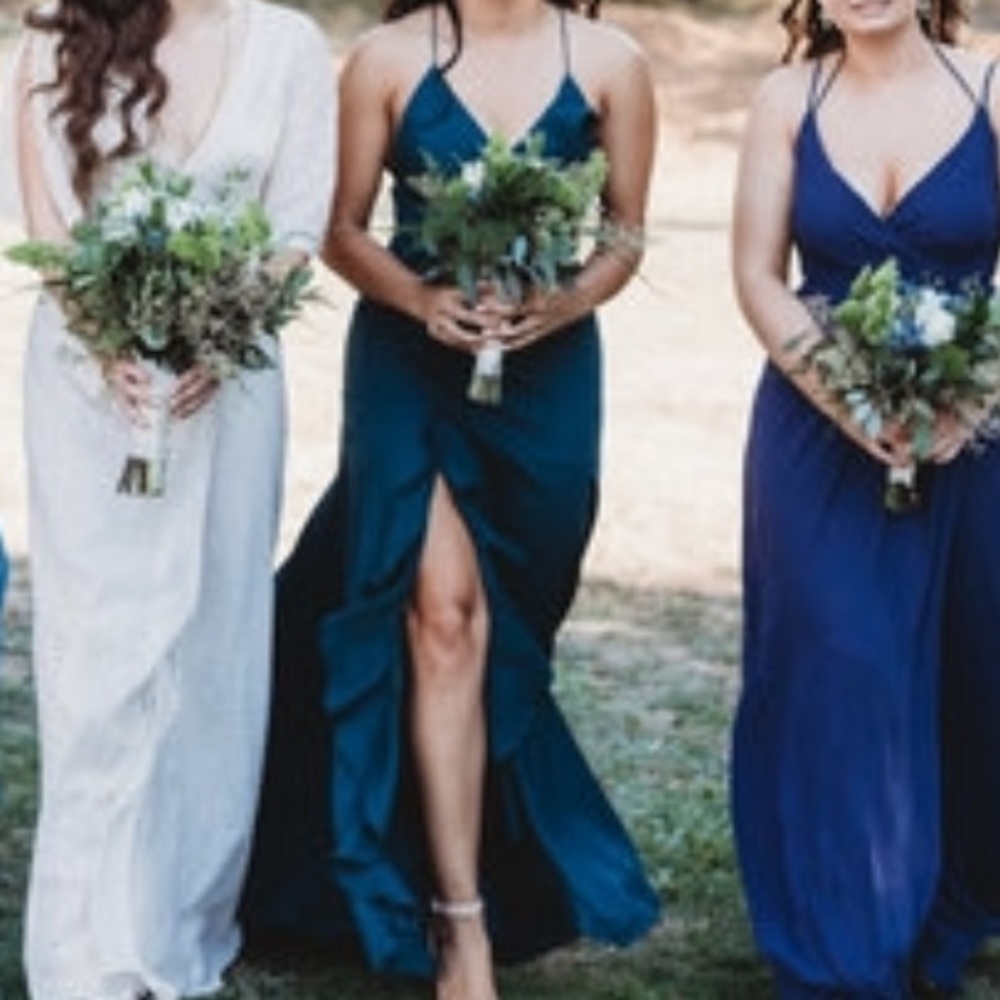 Lulu’s green ruffle maxi dress